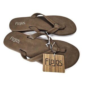 Flojos Women's Size 10 Claire Thin Profile Thong Flip Flop Sandal Rum Padded